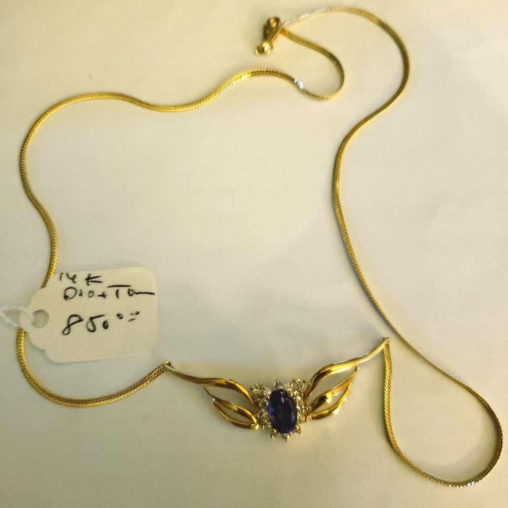 Tanzanite and diamond necklace